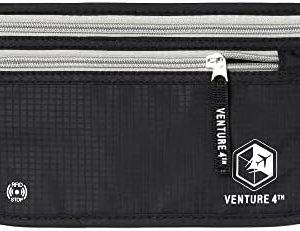 Slim Minimalist Design Money Belt, RFID Blocking for Men & Women - Ideal for Keeping Your Cash, Credit Card, Passport, Phone Safe When Traveling (Black)