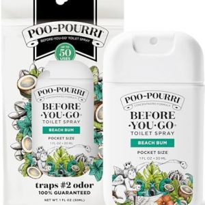 Poo-Pourri Before-You-Go Toilet Spray, Beach Bum, 1 Fl Oz Pocket Travel Size - Coconut, Orchid and Toasted Praline