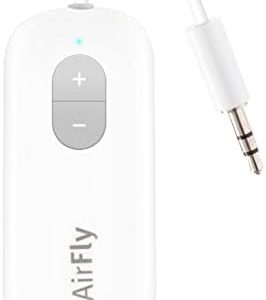 Twelve South AirFly SE | Bluetooth Wireless Transmitter/Adapter for AirPods/Wireless or Noise-Cancelling Headphones; use on Airplanes and Gym Equipment, 20+ hr Battery Life