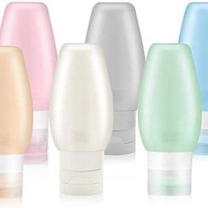 TAPBULL Travel Bottles TSA Approved, Uerstar 3oz Leak Proof BPA Free Silicone Cosmetic Travel Size Toiletry Containers for Shampoo Lotion Soap (6 Pack)