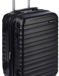 Amazon Basics 21" Hardside Carry-On Luggage, Hardshell Suitcase With Wheels, Expandable For Up to 25% More Space, With Scratch-Resistant Surface, Four Multi-directional Wheels, Black