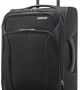American Tourister 4 KIX 2.0 Expandable Softside Luggage with Spinner Wheels, 20 SPINNER, BLACK