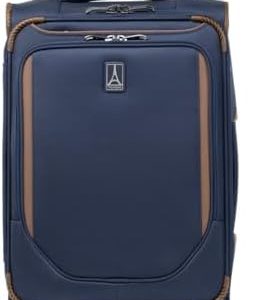 Travelpro Crew Classic Lightweight Softside Expandable Carry on Luggage, 8 Wheel Spinner Suitcase, Men and Women, Carry On 21-Inch, Patriot Blue
