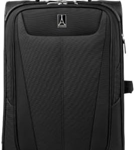 Travelpro Maxlite 5 Softside Expandable Upright 2 Wheel Carry on Luggage, Lightweight Suitcase, Men and Women, Black, Carry On 22-Inch