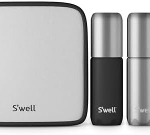 S'well 3.4oz Travel Bottle Set, Includes 3 Lightweight and Recyclable Aluminum Bottles, Leakproof Pumps For Shampoo, Conditioner, Body Wash, Lotions, Sanitizers, and More, TSA Carry On Approved
