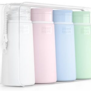 Valourgo Travel Bottles for Toiletries, Tsa Approved 3.4oz Portable Travel Bottles, BPA Free Leak Proof Travel Size Containers, Travel Accessories with Clear Toiletry Bag, Pink, White, Blue, Green