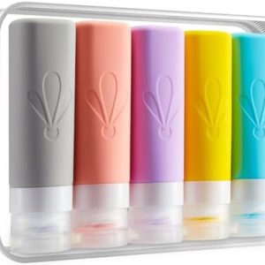 INSFIT Travel Bottles for Toiletries, TSA Approved 3oz Travel Size Containers, BPA Free Leak Proof Squeezable Silicone Tubes for Shampoo Conditioner Lotion Soap with Labels