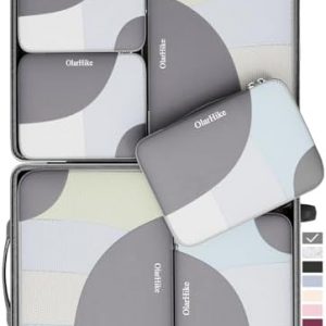6 Set Packing Cubes for Travel, OlarHike 3 Various Sizes(Large,Medium,Small) Luggage Organizer Bags for Travel Accessories & Essentials, Storage Cubes for Carry on Suitcases (Grey)