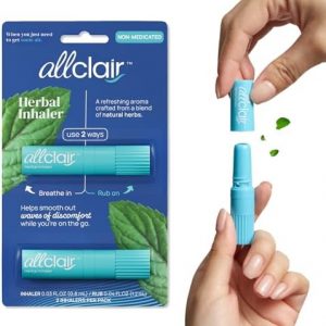 Nausea Relief Inhaler - All-Natural Remedy for Motion Sickness, Morning Sickness, Stress, and Queasiness - Fast-Acting, Drug-Free, Non-Drowsy & Portable Travel Essential - Pack of 2 Inhalers