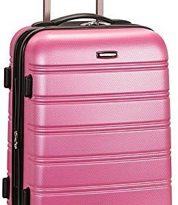 Rockland Melbourne Lightweight Expandable Hardside Spinner Wheel Luggage in Pink