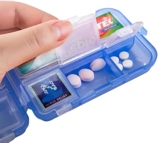 Pill Organizer with Medicine Labels Travel Daily Pill Container Mini Medication Organizer Storage Pill Organizer Travel Essentials Pill Case 7 Day Pill Organizer(Pink & 161 Lables) - Image 7