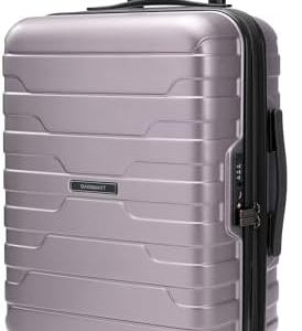 BAGSMART Carry On Luggage 22x14x9 Airline Approved with TSA Lock,20 Inch Lightweight Luggage with Spinner Wheels,100% PC Hard Shell Carry On Suitcases for Men Women,Rose Purple