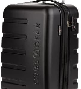 SwissGear 7366 Hardside Expandable Luggage with Spinner Wheels, Black, Carry-On 19-Inch